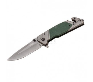 COLTELLO RESCUE GRIGIO/VERDE C/FODERO