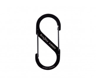 MOSCHETTONE DUAL CARABINER GRANDE NERO