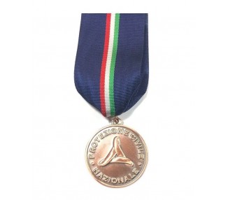 MEDAGLIA PROTEZIONE CIVILE BRONZO C/NASTRO