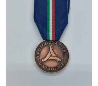 MEDAGLIA PROTEZIONE CIVILE BRONZO C/NASTRO