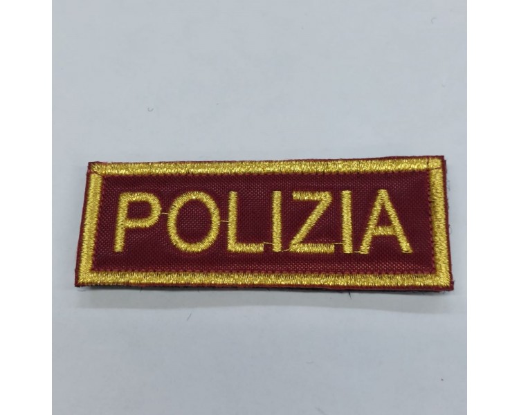 SCRITTA POLIZIA CREMISI RICAMATA