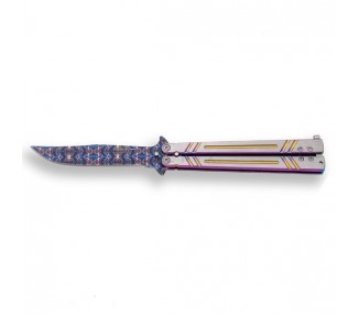 COLTELLO BUTTERFLY INOX LAMA DISEGNATA