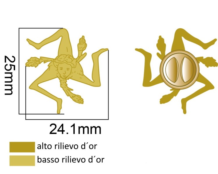 SPILLA TRINACRIA SAGOMATA 2D ORO