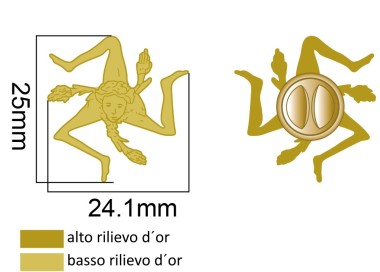 SPILLA TRINACRIA SAGOMATA 2D ORO