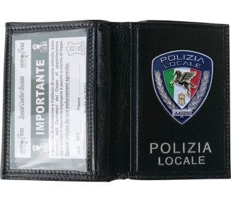 PORTAFOGLIO POLIZIA LOCALE GHOST CON PLACCA AS19