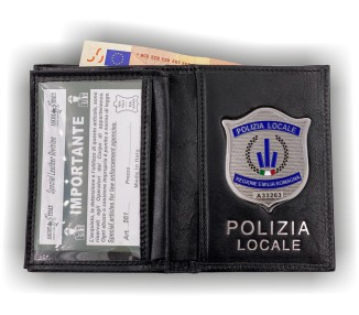 PORTAFOGLIO POLIZIA LOCALE GHOST CON PLACCA AS45