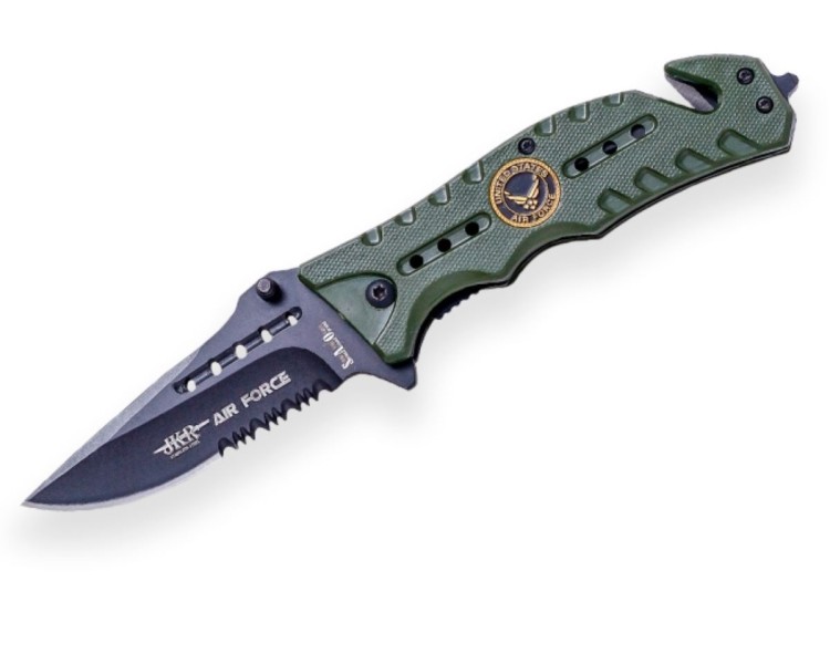 COLTELLO RESCUE VERDE AIR FORCE C/FODERO