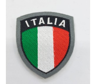 SCUDETTO ITALIA CON VELCRO GRIGIO