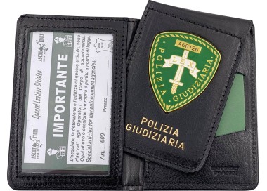 PORTAFOGLIO POLIZIA GIUDIZIARIA CON PLACCA VERDE