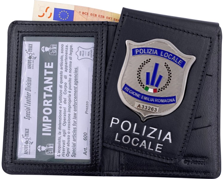 PORTAFOGLIO POLIZIA LOCALE CON PLACCA