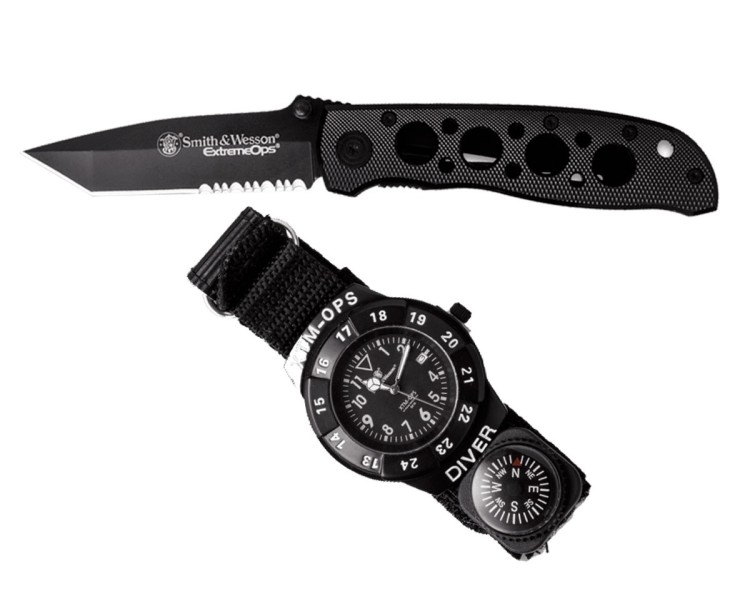 SMITH WESSON SET OROLOGIO E COLTELLO