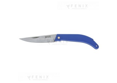 COLTELLO PESCA INOX PLASTICA BLU