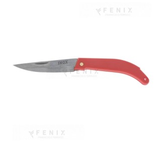 COLTELLO PESCA INOX PLASTICA ROSSO