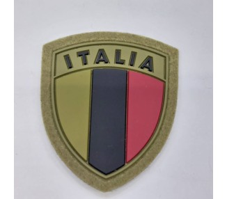 SCUDETTO ITALIA PLASTICA VERDE BASSA VIS C/VELCRO