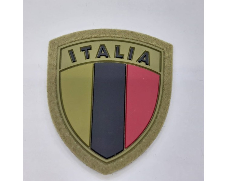 SCUDETTO ITALIA PLASTICA VERDE BASSA VIS C/VELCRO