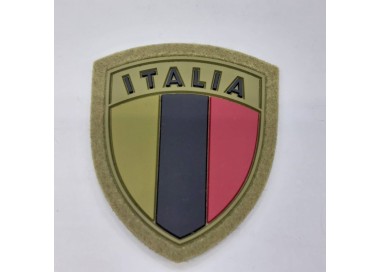 SCUDETTO ITALIA PLASTICA VERDE BASSA VIS C/VELCRO