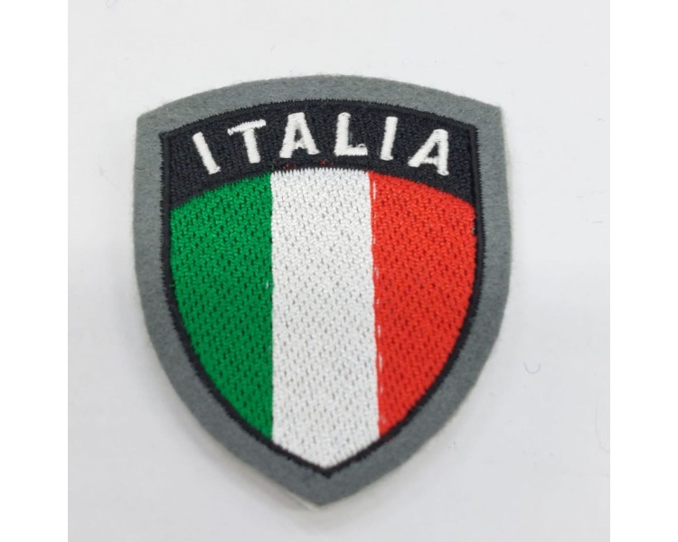 SCUDETTO ITALIA CON VELCRO GRIGIO