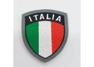 SCUDETTO ITALIA CON VELCRO GRIGIO