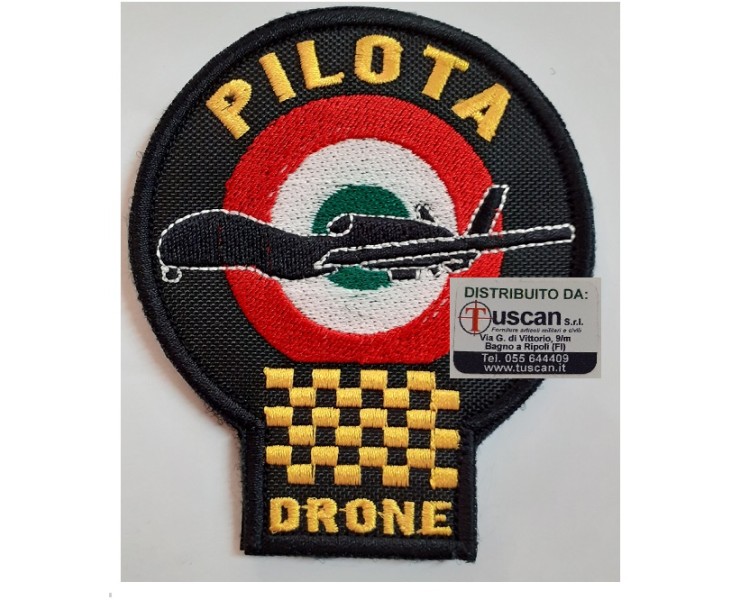 RICAMO PILOTA DRONE CON VELCRO