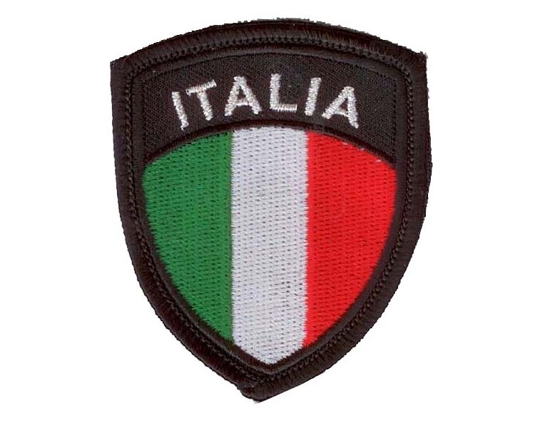 SCUDETTO ITALIA RICAMATO NERO