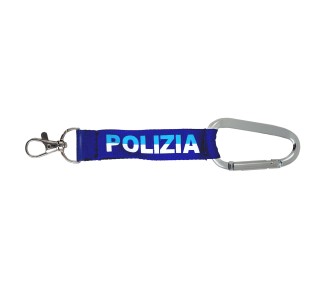 PORTACHIAVI POLIZIA DI STATO CON MOSCHETTONE