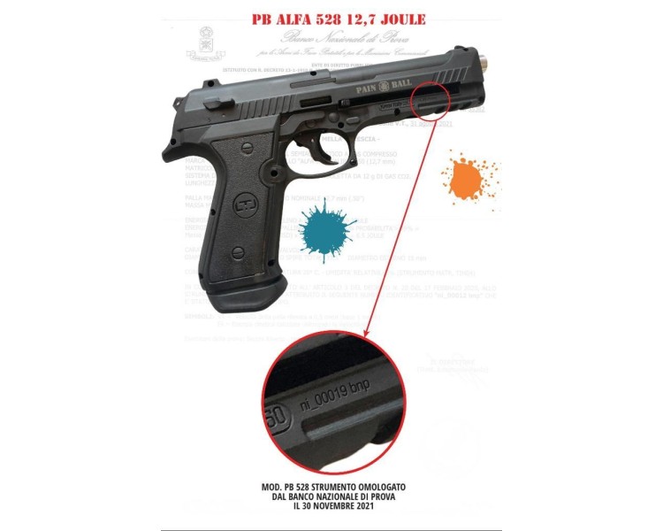 PISTOLA CAL. .50 PAINT BALL 12.5 JOULE