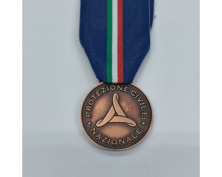 MEDAGLIA PROTEZIONE CIVILE BRONZO C/NASTRO