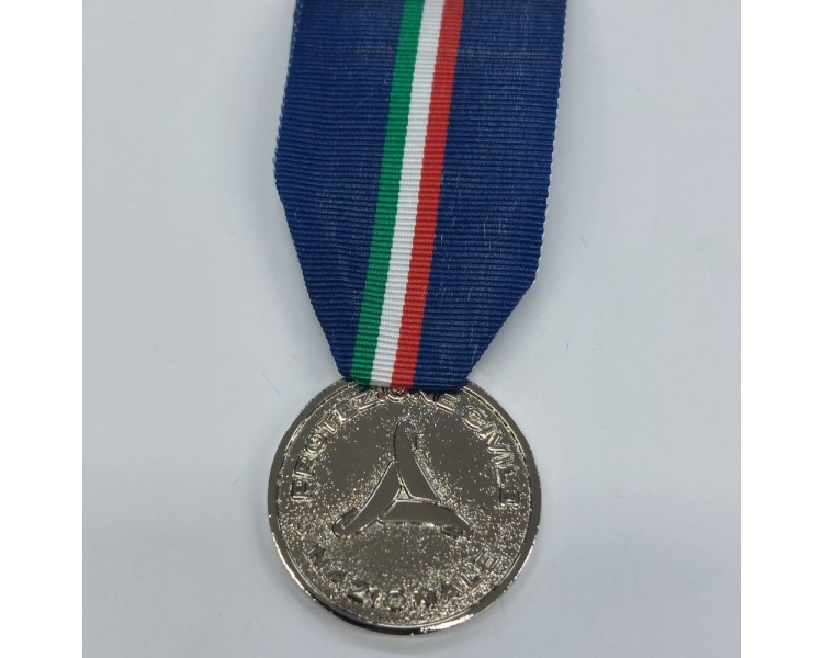 MEDAGLIA PROTEZIONE CIVILE ARGENTO C/NASTRO