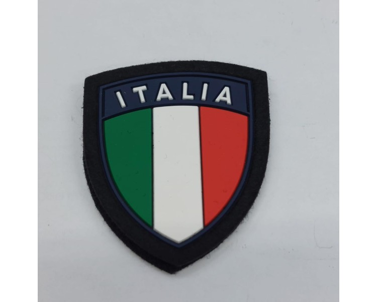 SCUDETTO ITALIA PLASTICA NERO C/VELCRO