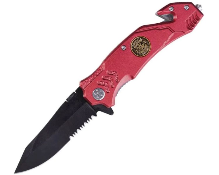 COLTELLO AUTO RESCUE ROSSO FIRE MAN