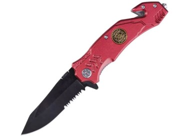 COLTELLO AUTO RESCUE ROSSO FIRE MAN